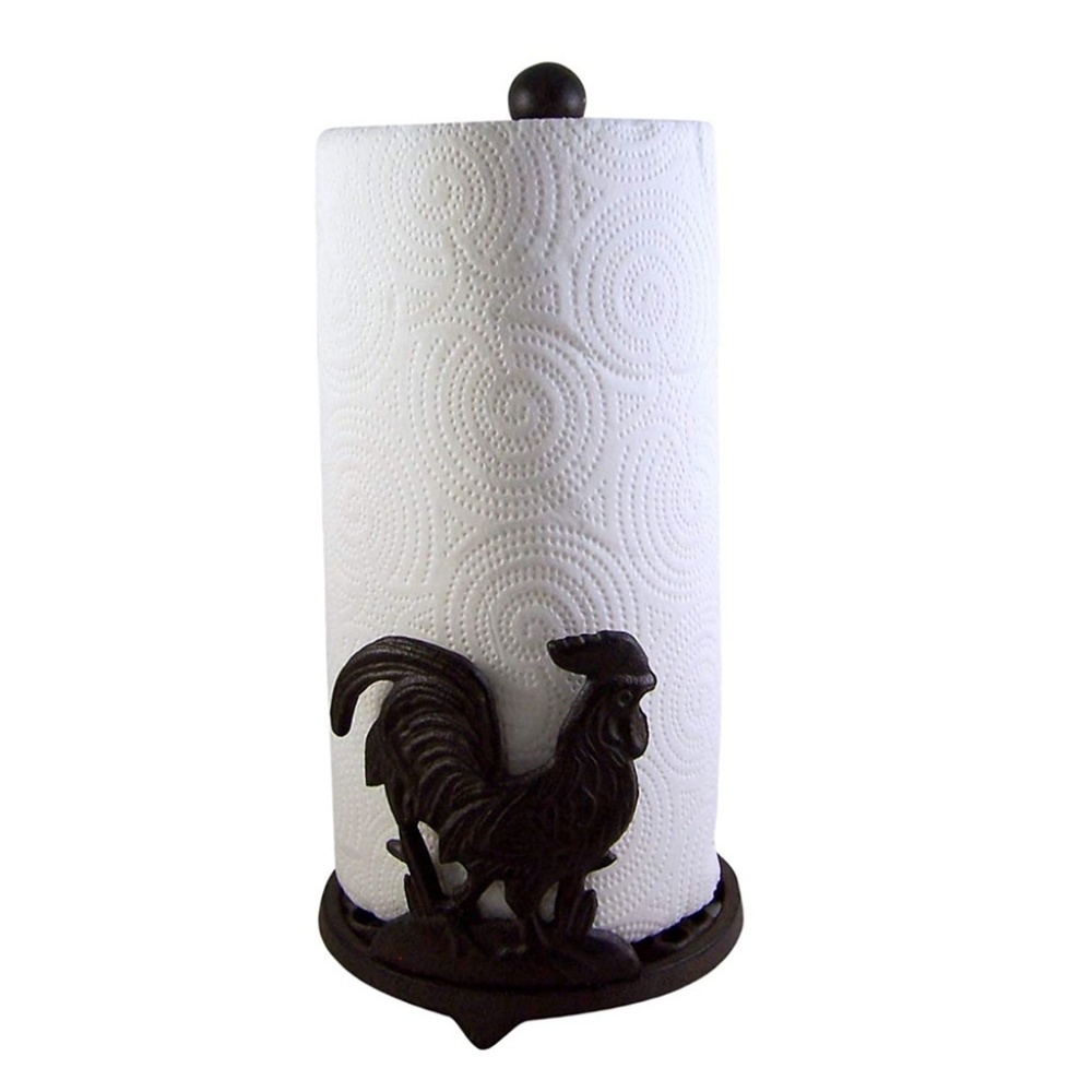 Cast Iron Rooster Paper Towel Holder